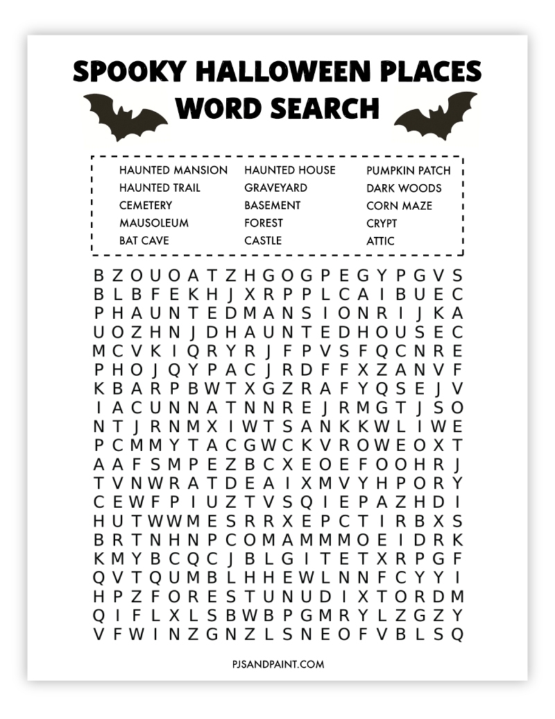 10 Free Printable Halloween Word Searches Pjs And Paint 10 Free Printable Halloween Word Searches Pjs And Paint