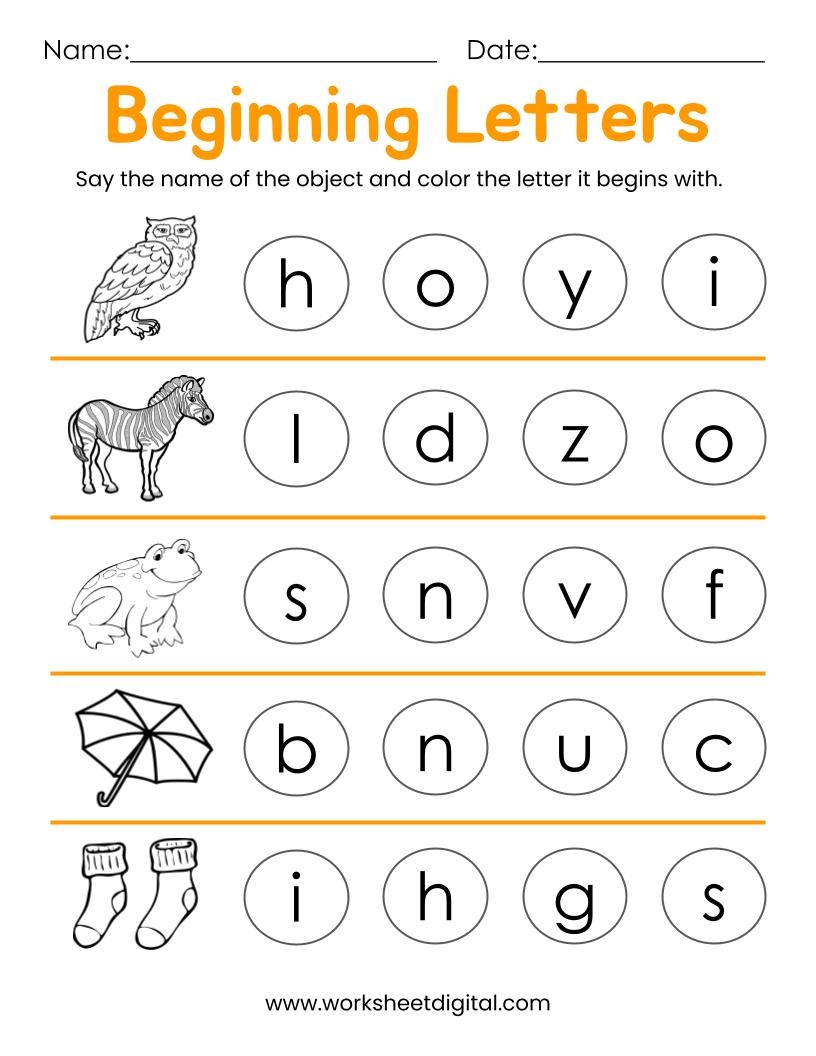 10 Printable Beginning Letters Worksheets For Kindergarten Preschool Homeschool Made By Teachers Preschool Worksheets Superstar Worksheets