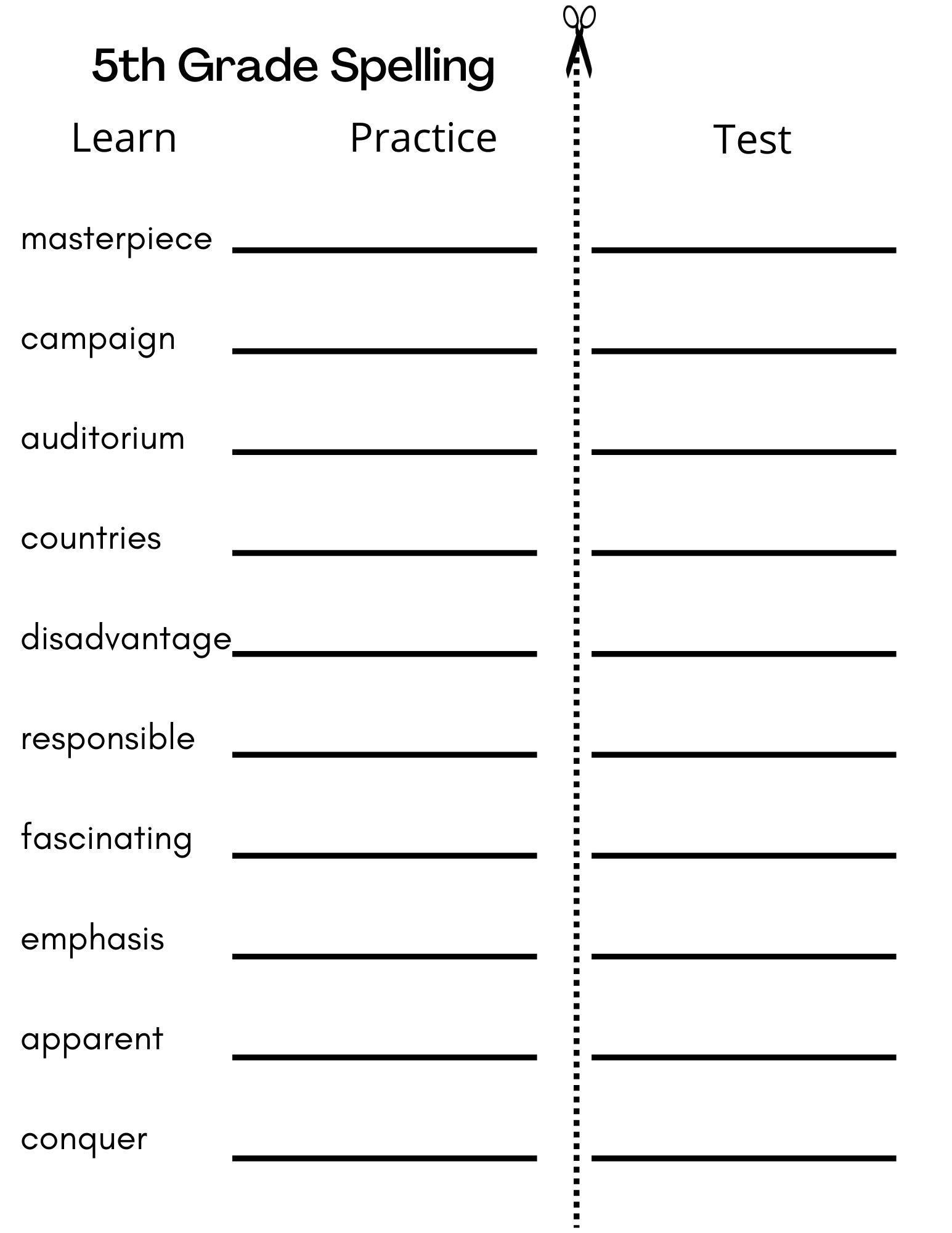 10 Printable Fifth Grade Spelling Writing Spelling Test Etsy Israel 10 Printable Fifth Grade Spelling Writing Spelling Test Etsy Israel