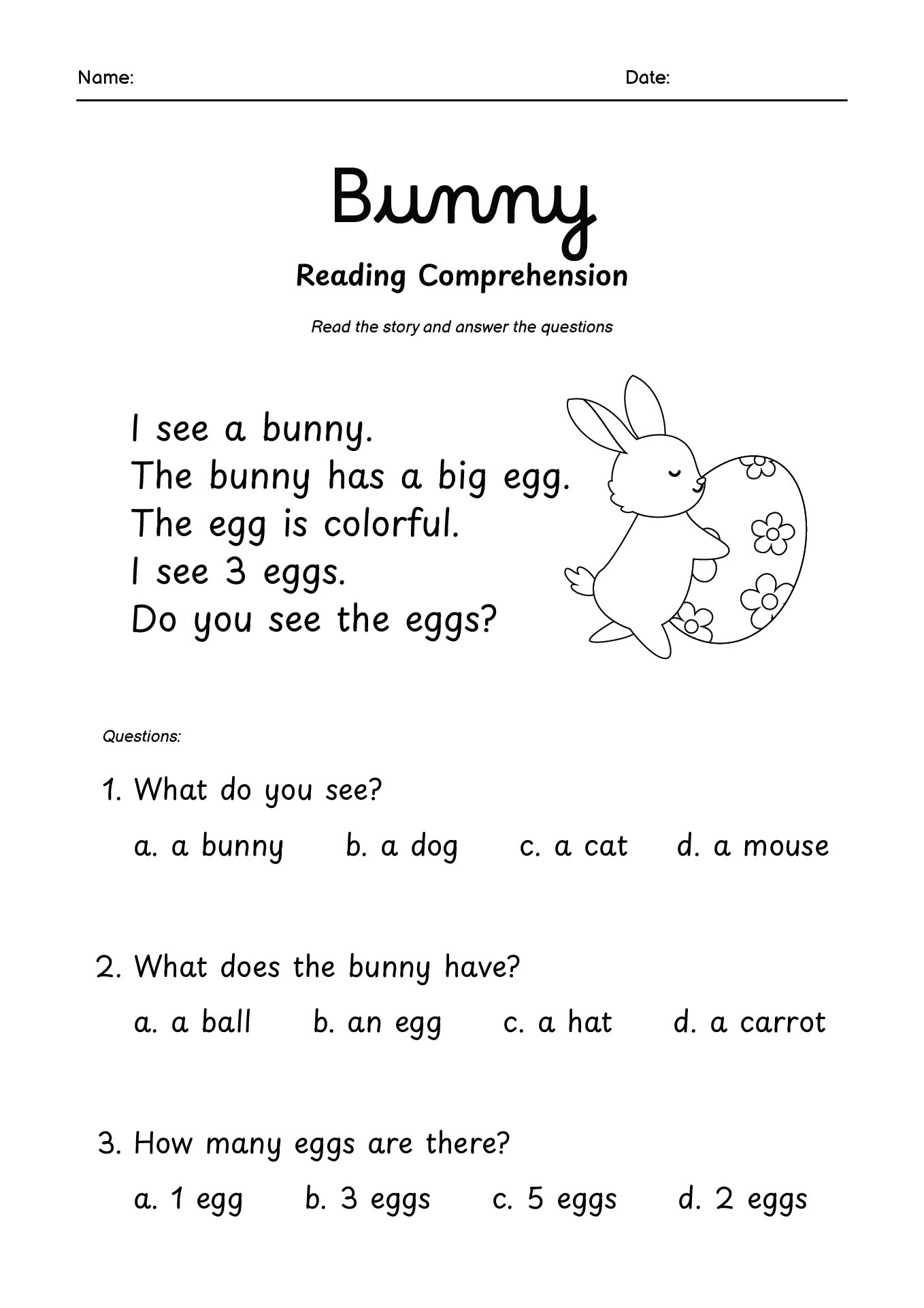 11 Easter Reading Worksheets Free PDF At Worksheeto