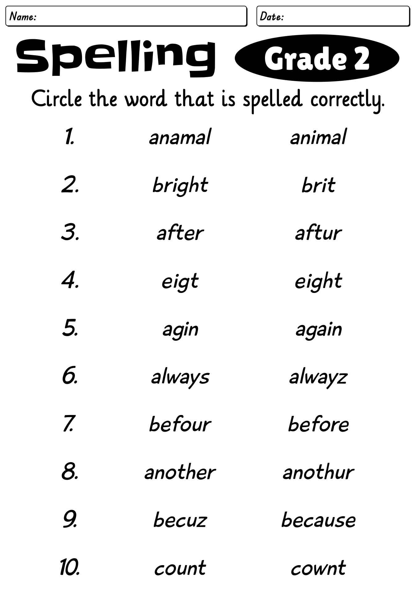 Grade 2 Worksheets Games4esl
