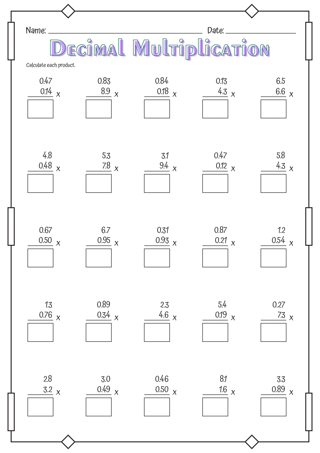 12 Multiplying Decimals Worksheet Free PDF At Worksheeto 12 Multiplying Decimals Worksheet Free PDF At Worksheeto