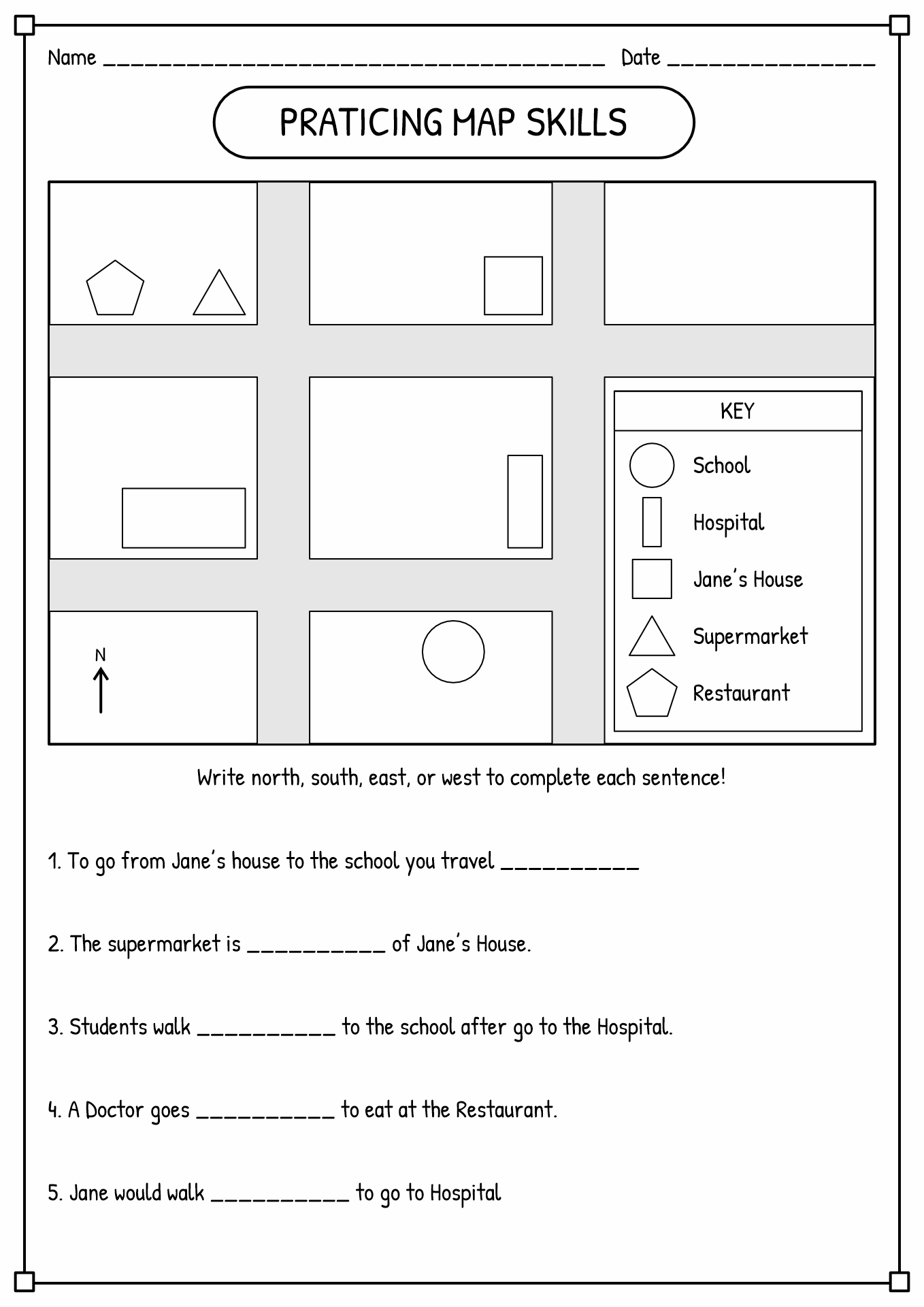 12 Worksheets Map Reading Skills Free PDF At Worksheeto Free Printable Maps Of The United States Bundle