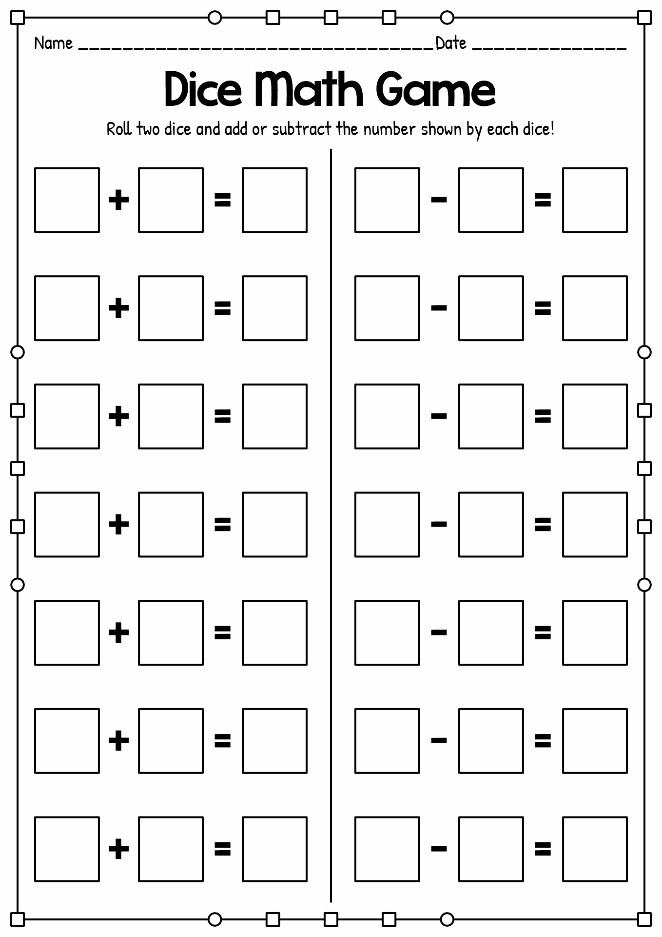 14 Dice Math Worksheets Free PDF At Worksheeto 14 Dice Math Worksheets Free PDF At Worksheeto