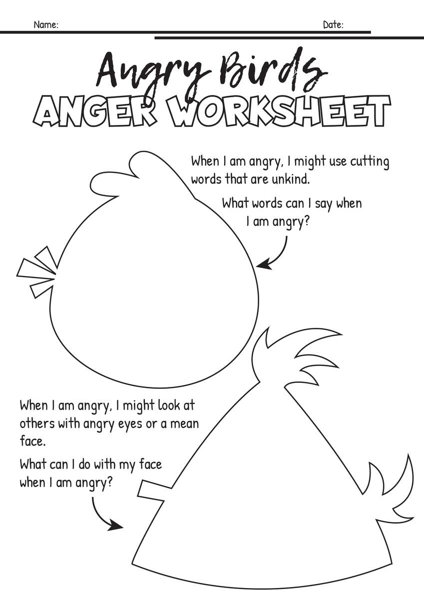 15 Anger Coping Worksheets Free PDF At Worksheeto Angry Birds Worksheet Fun Activities For Kids