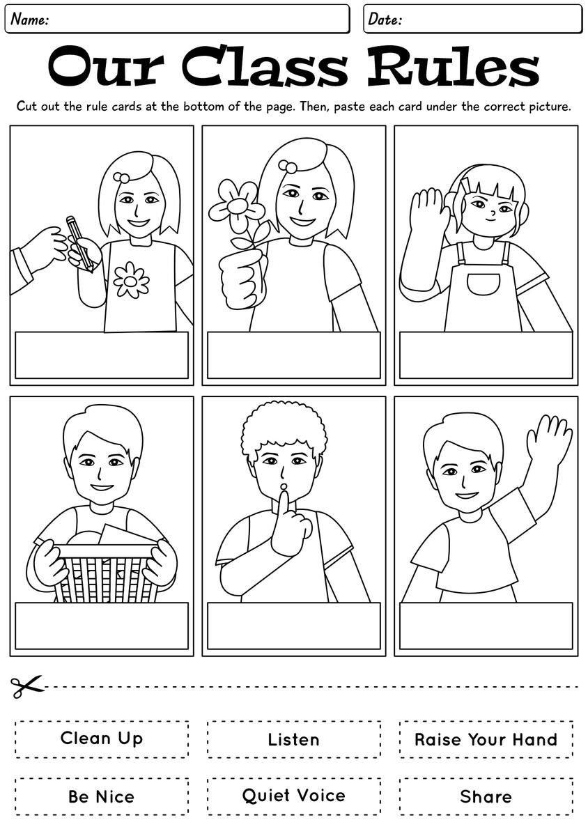 15 Kindergarten Classroom Rules Worksheet Free PDF At Worksheeto Page 2 Free And Customizable Rule Templates