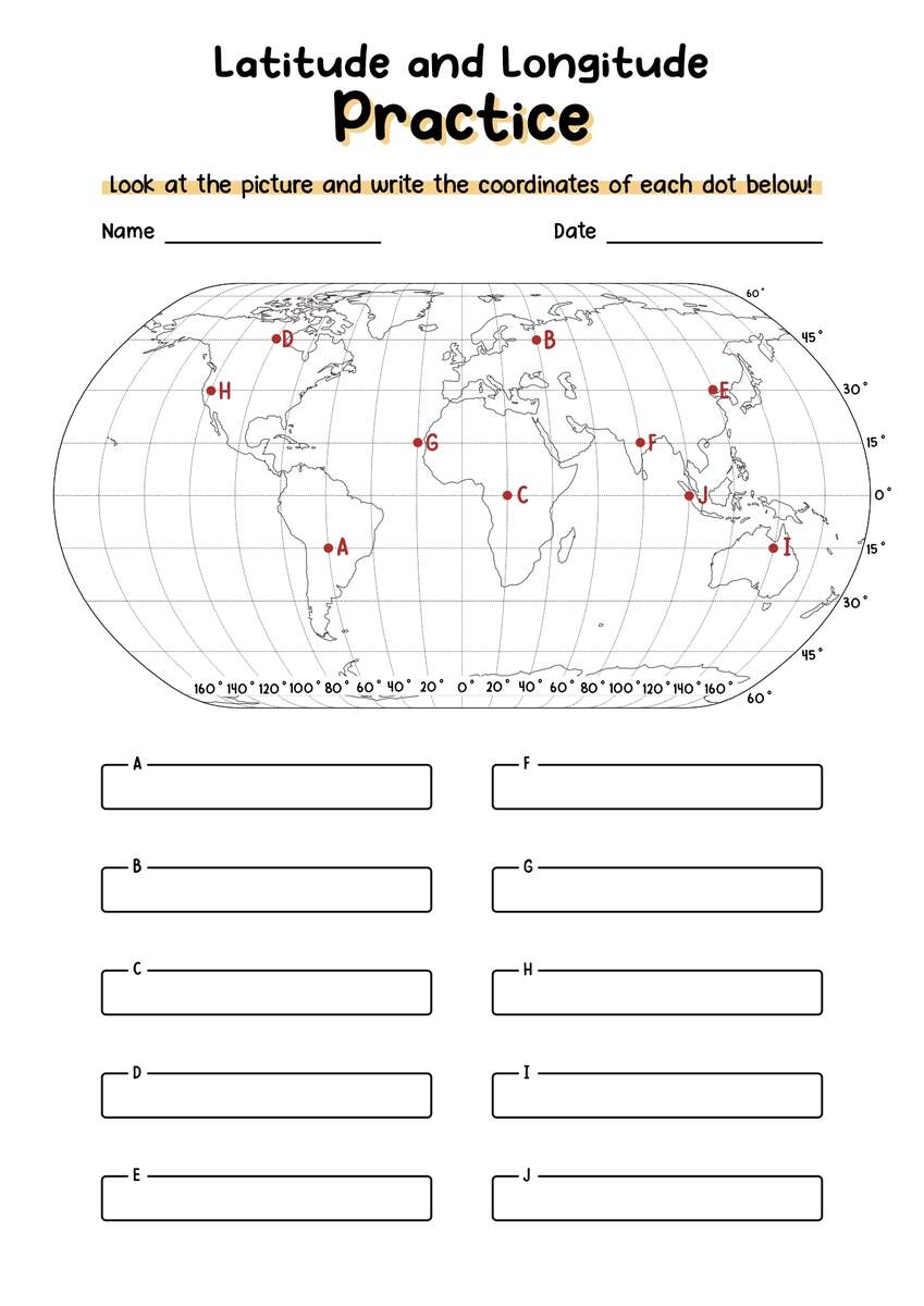 15 Latitude And Longitude Map Worksheet Free PDF At Worksheeto Printable 4th Grade Latitude And Longitude Worksheets