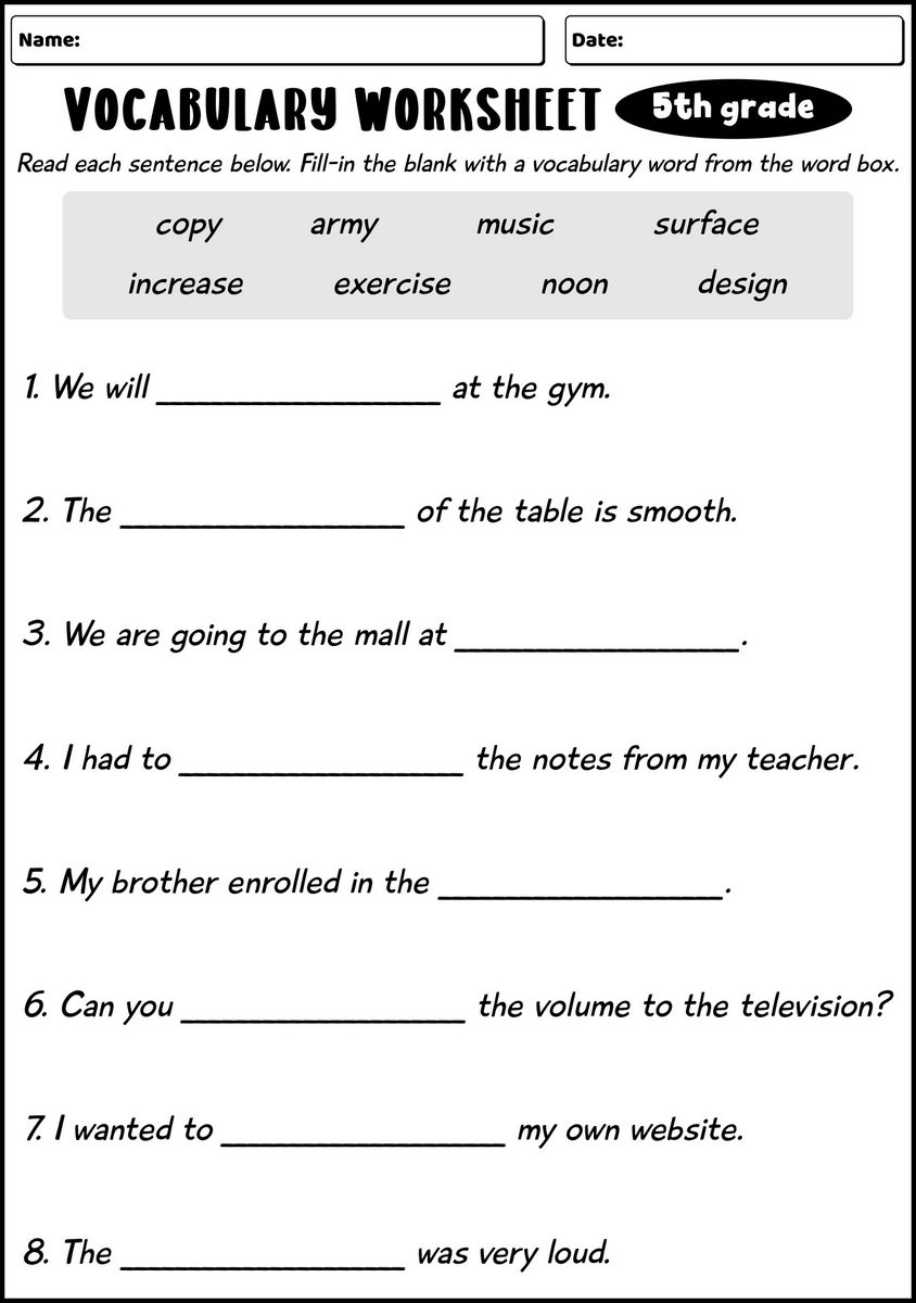 18 5th Grade Vocabulary Worksheets Printable Free PDF At Worksheeto 5th Grade Vocabulary Word Search WordMint