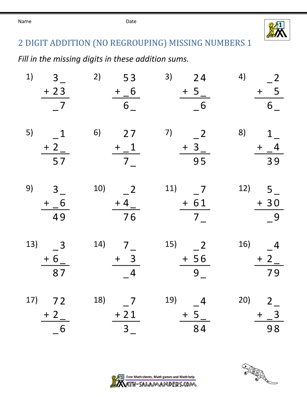 2 Digit Addition And Subtraction Worksheets With And Without Regrouping Made By Teachers