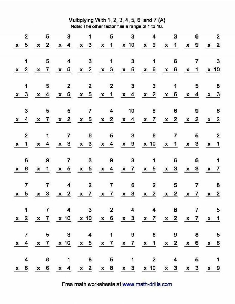 20 Multiplication Worksheets 1st 4th Grade 20 Sheets Worksheets Library