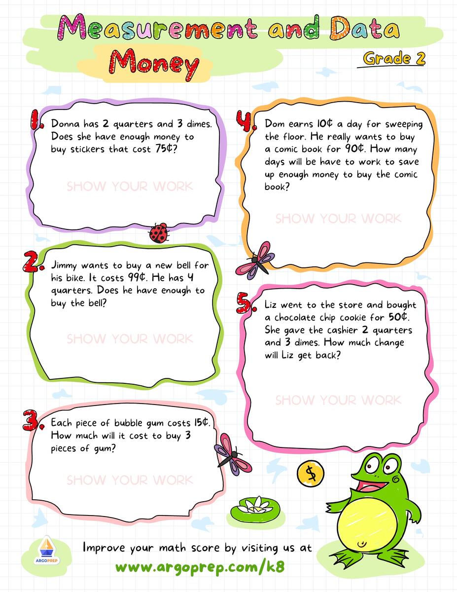 2nd Grade Addition Coins Worksheets For Free ArgoPrep