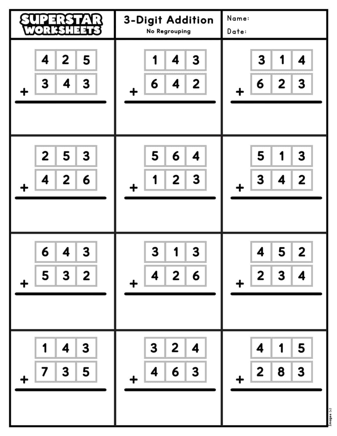 3 Digits Addition With Regrouping Math Worksheets Problems Teaching Resources