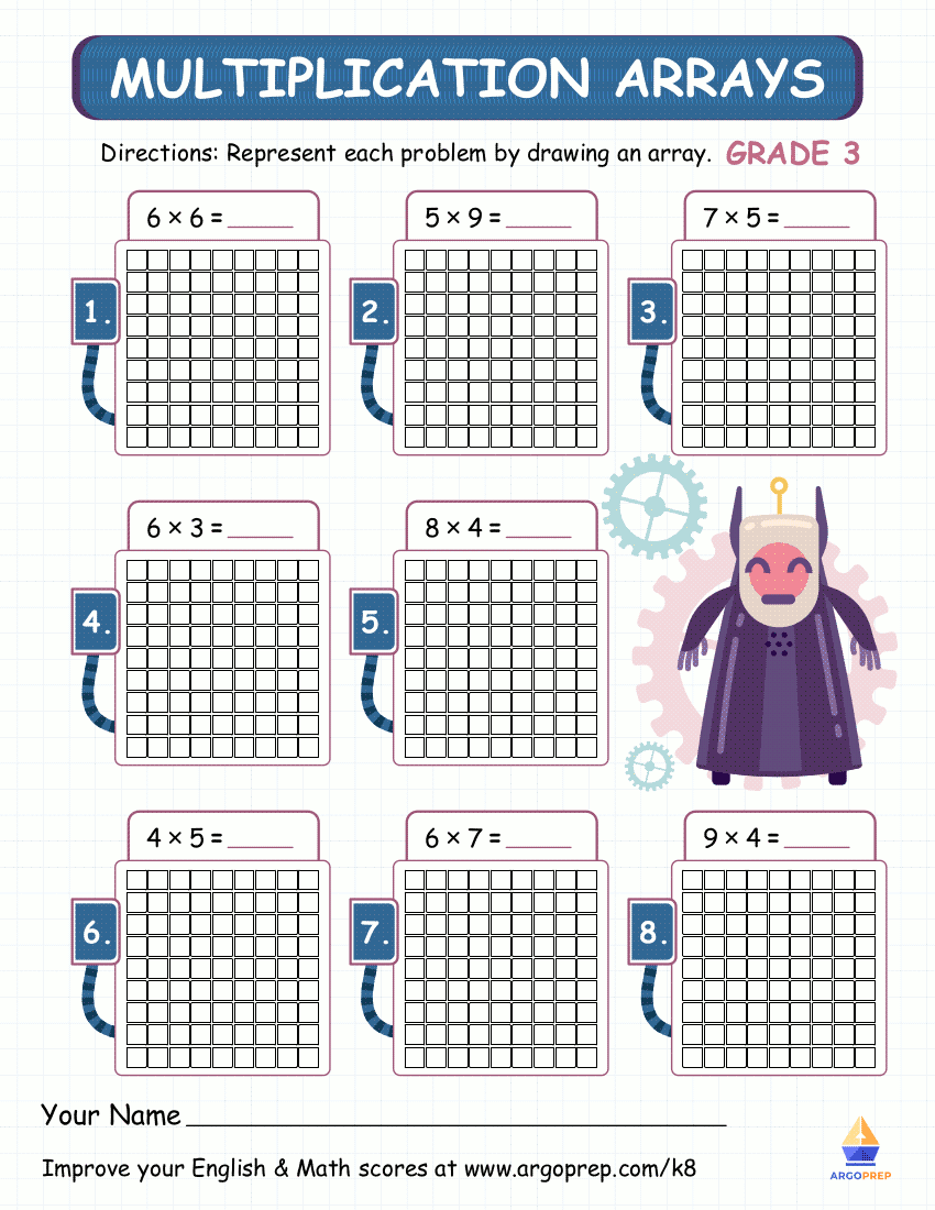 3rd Grade Math Arrays Worksheets For Free ArgoPrep Multiplication Arrays Games ONLINE Worksheets