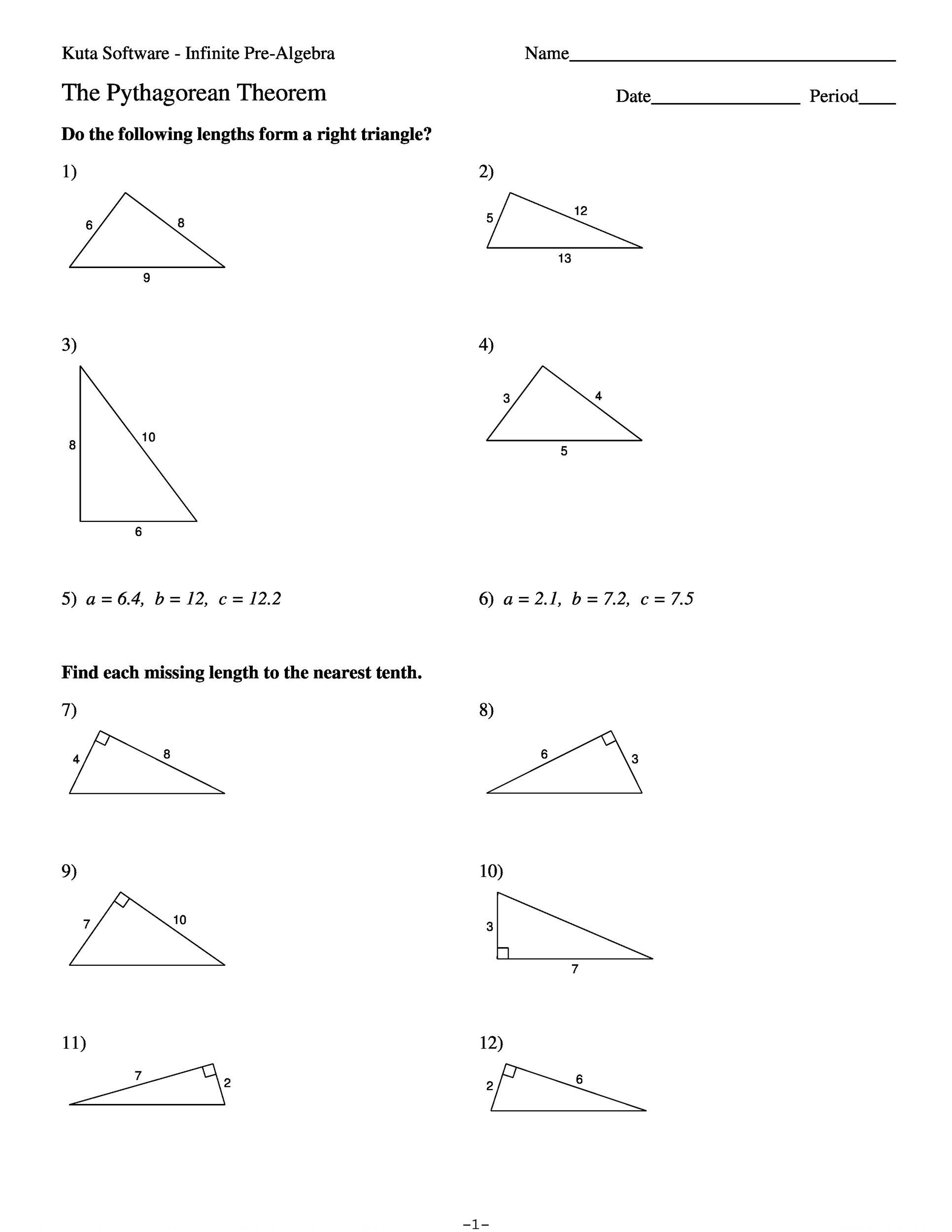 48 Pythagorean Theorem Worksheet With Answers Word PDF Pythagoras Theorem Questions