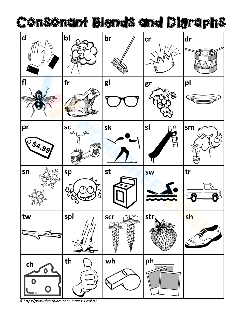 4th Grade Blends And Digraphs Worksheets Printable 4th Grade Blends And Digraphs Worksheets Printable