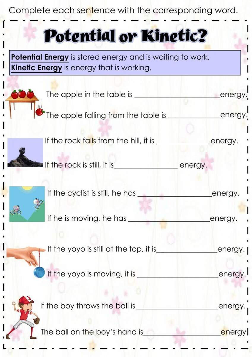 4th Grade Kinetic And Potential Energy Worksheet Engaging Activities For Learning 4th Grade Kinetic And Potential Energy Worksheet Engaging Activities For Learning