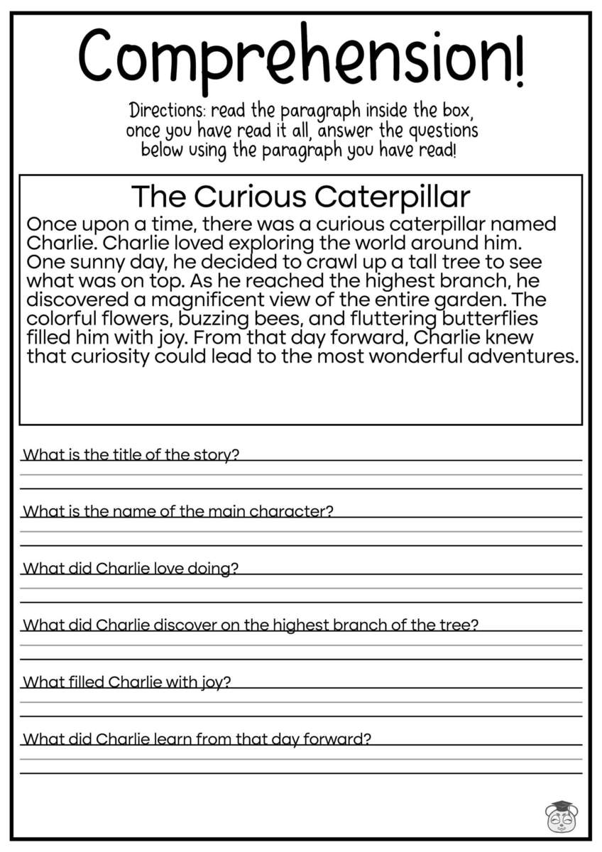 5 Printable Reading Comprehension English Worksheets Ages 4 7 KG1 Worksheets Library Fifth Grade Reading Comprehension Superstar Worksheets