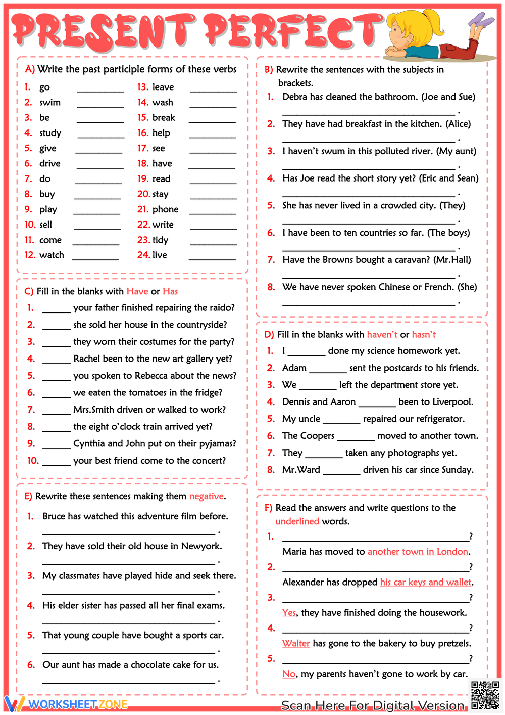 5th Grade Present Perfect Worksheets 5th Grade Present Perfect Worksheets