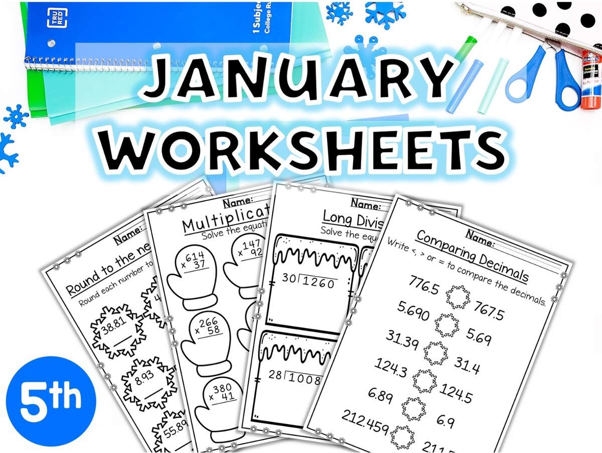 5th Grade Winter Math Worksheets January Made By Teachers 5th Grade Winter Math Worksheets January Made By Teachers