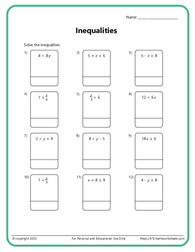 6th Grade Algebra Worksheets 6th Grade Algebra Worksheets