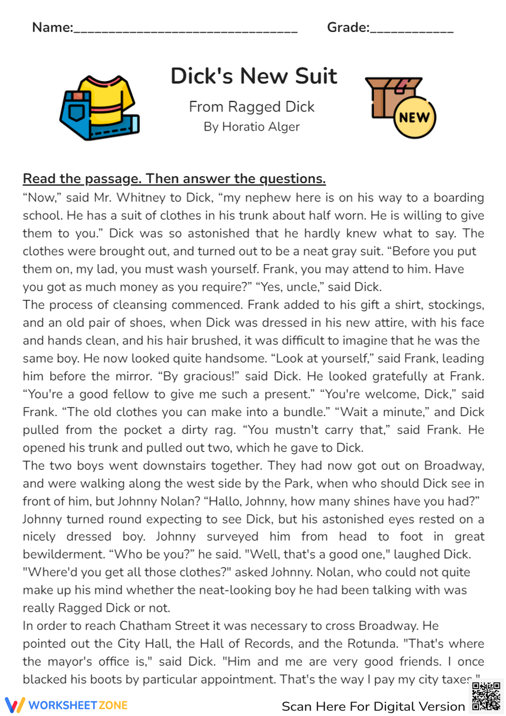 7th Grade Short Story With Questions Worksheets Printable 7th Grade Short Story With Questions Worksheets Printable