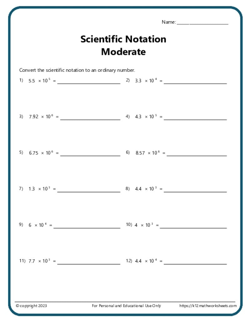 Grade 8 Math Worksheets