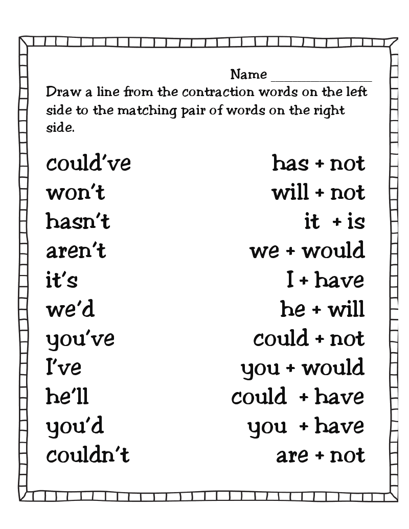 9 Contractions Ideas Contraction Worksheet Teaching 2nd Grade Reading
