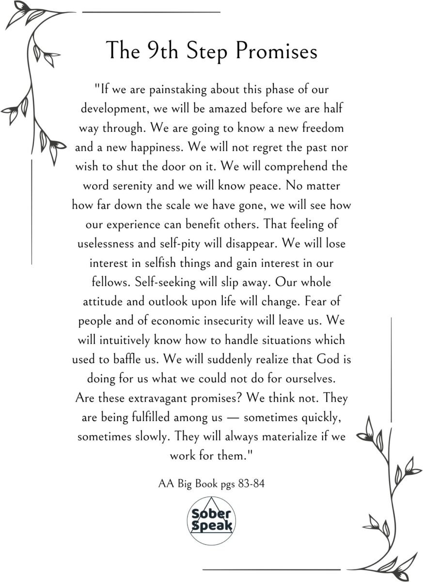 AA Promises Printable PDF Alcoholics Anonymous Sober Speak AA Promises Printable PDF Alcoholics Anonymous Sober Speak