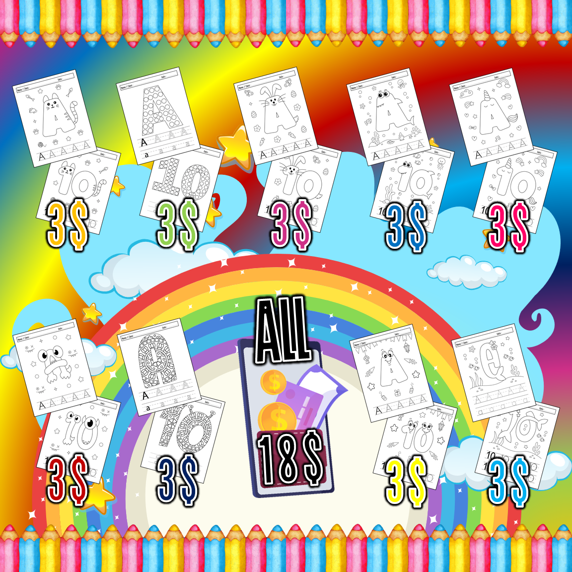 ABC 123 Monster Coloring Pages Made By Teachers