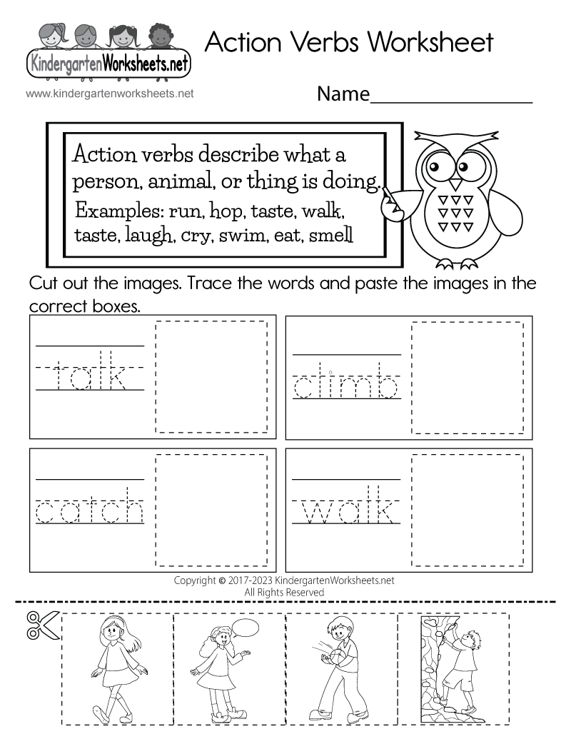 Action Verbs 2 Coloring Cards Free PDF Download Ezpzlearn