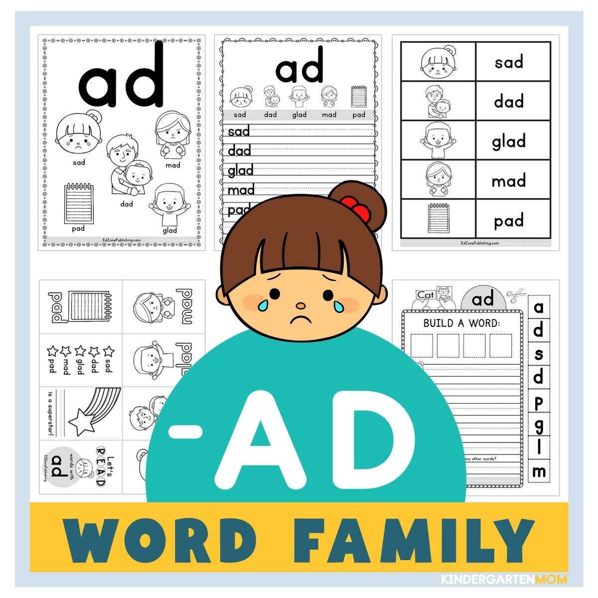 AD Word Family Worksheets Kindergarten Mom AD Word Family Worksheets Kindergarten Mom