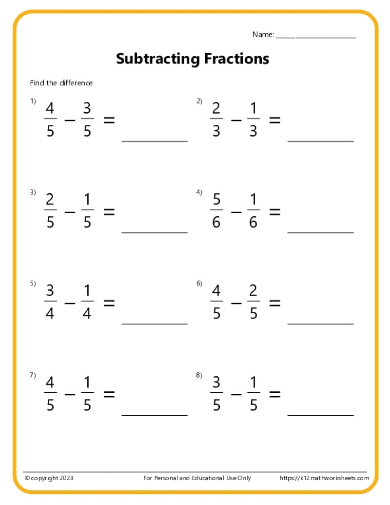 Adding And Subtracting Fractions Worksheets Free Adding And Subtracting Fractions Worksheets Mashup Math