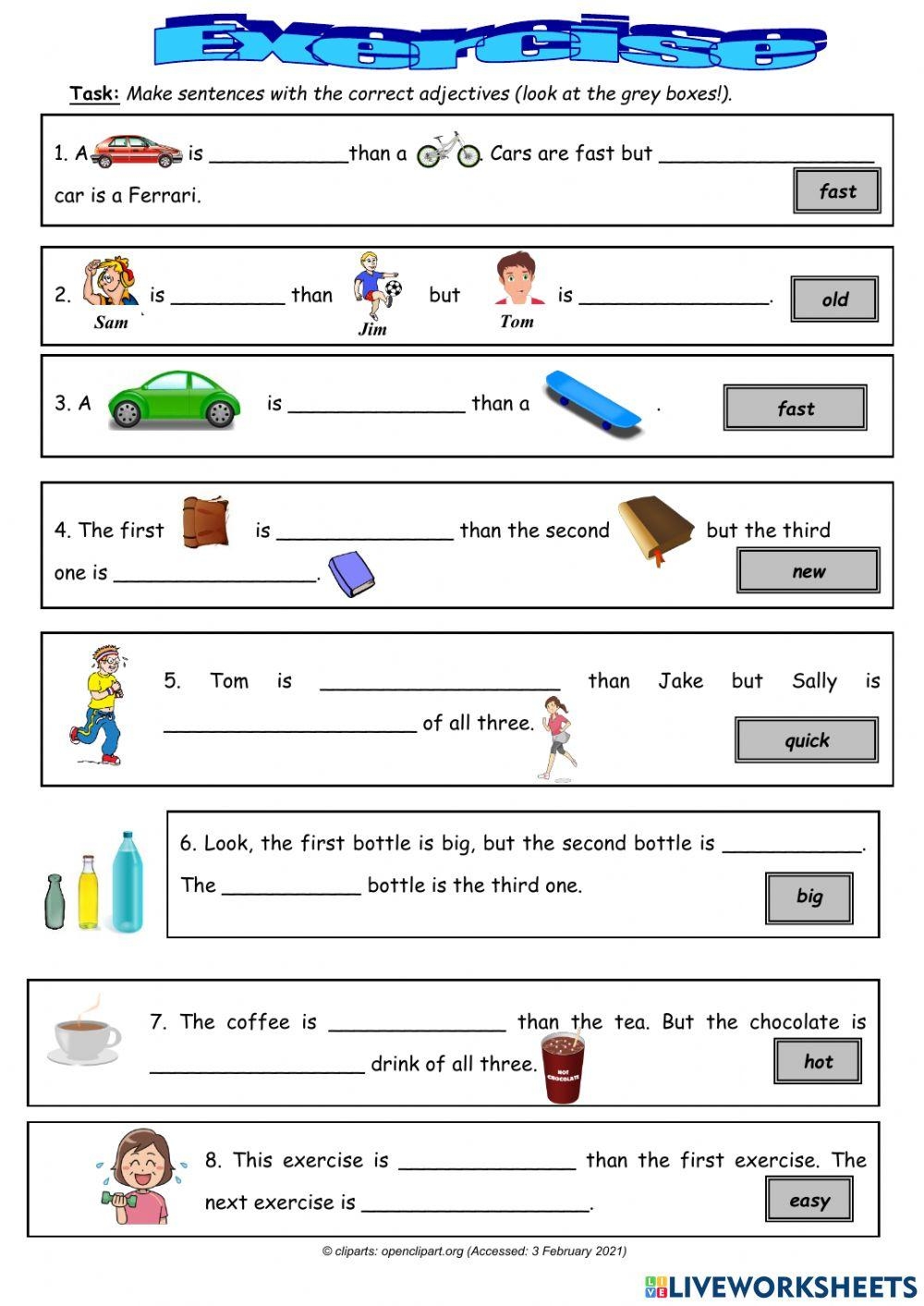 Adding Er And Est To Adjectives Without Changing Root Word Worksheet Worksheets Library Class 3 English Grammar Compare Er And Est Worksheets PDF