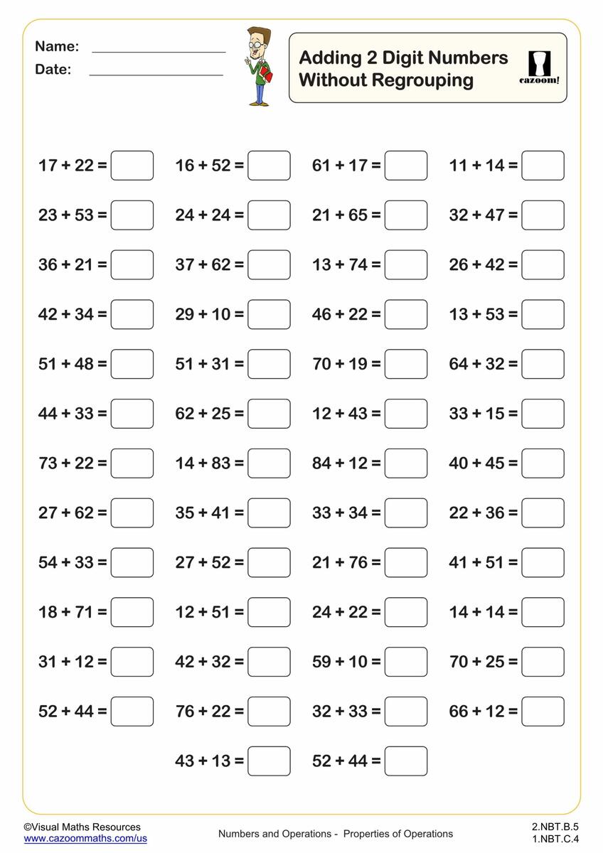 Adding Multiples Of Ten To A Two Digit Number Worksheets Made By Teachers