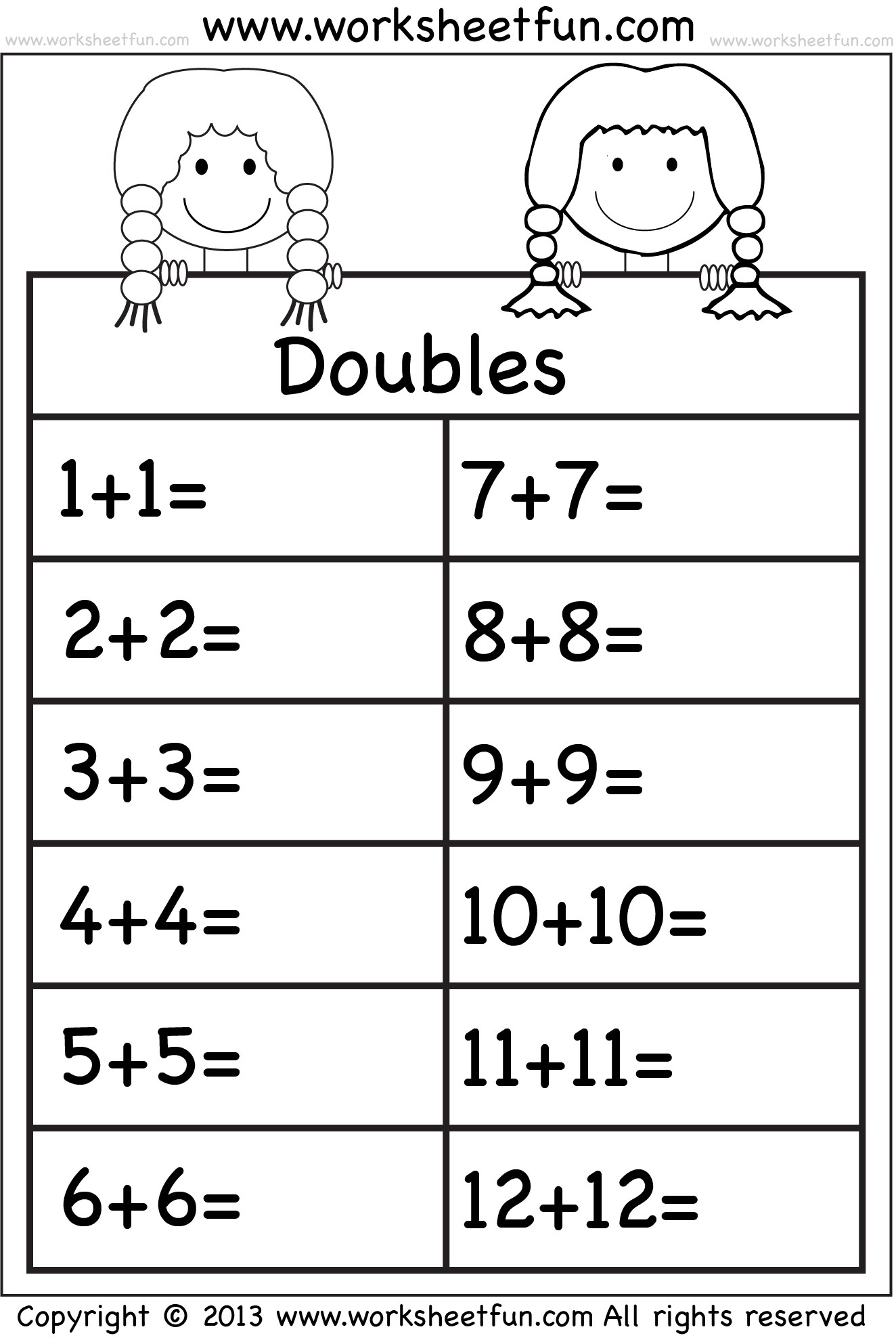 Addition Doubles 1 Worksheet FREE Printable Worksheets Worksheetfun Addition Doubles Worksheets Superstar Worksheets