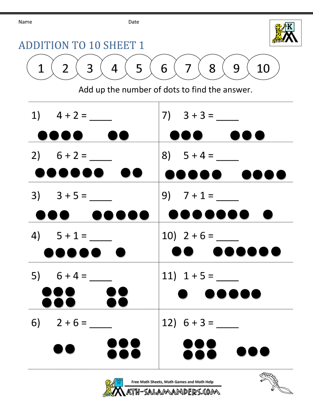 Addition Math Worksheets For Kindergarten Addition Worksheets Free Printable Easy Math Problems Free Printables Lettering SVG Files Tools Apps