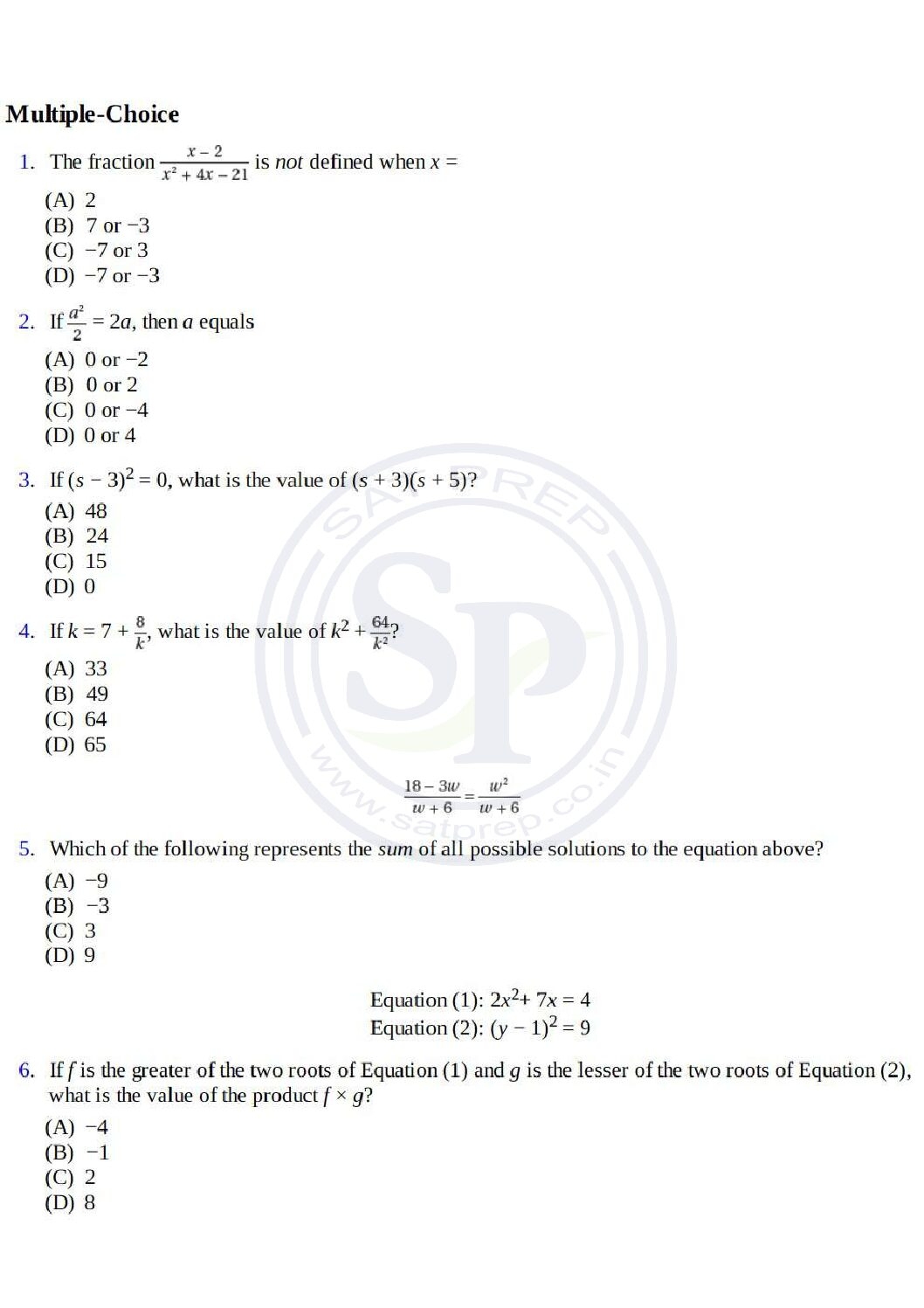 Advanced Math Archives SAT PREP Worksheets Library Advanced Math Archives SAT PREP Worksheets Library