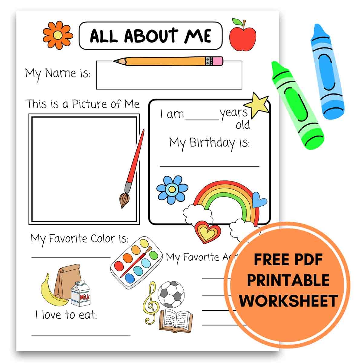 All About Me Printable Preschool Worksheet Free PDF MindyMakes All About Me Free Printable Worksheets For Pre K To Elementary Childhood Magic
