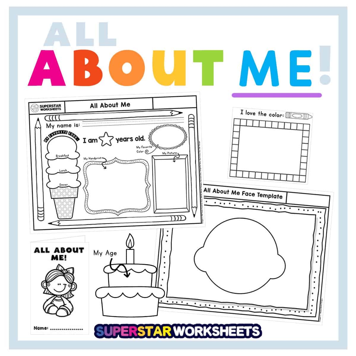 All About Me Template Superstar Worksheets All About Me Template Superstar Worksheets