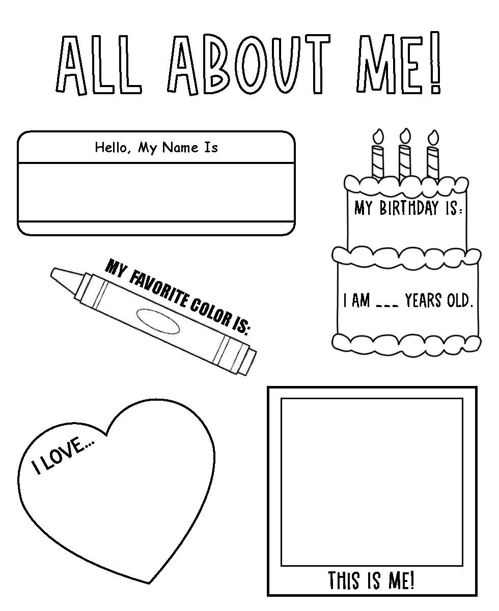 All About Me Printable Activity Page For Kids About A Mom