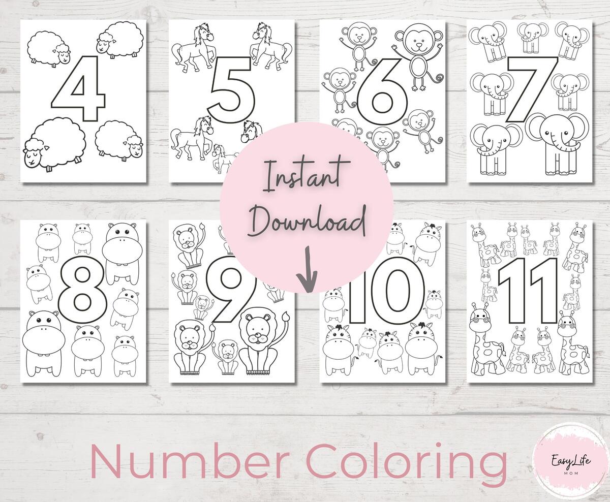 Alphabet Number Coloring Pages ABC 123 Learning PDF Download Etsy