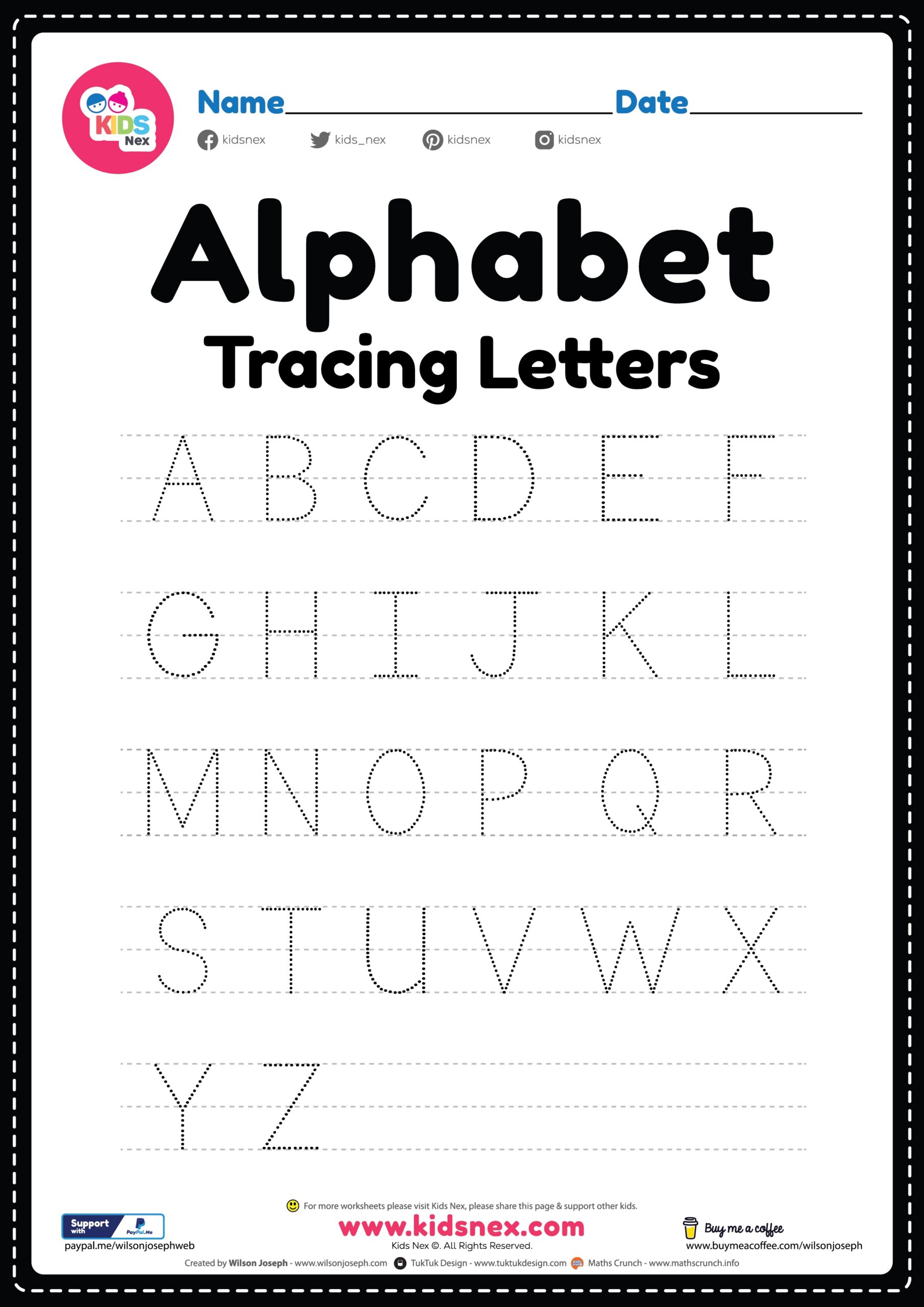 Alphabet Worksheets KidsNex Alphabet Worksheets KidsNex