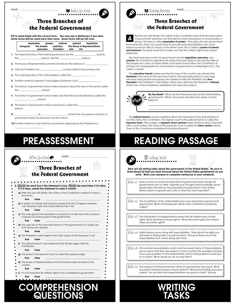 American Government Three Branches Of The Federal Government Gr 5 8 By Teach Simple American Government Three Branches Of The Federal Government Gr 5 8 By Teach Simple