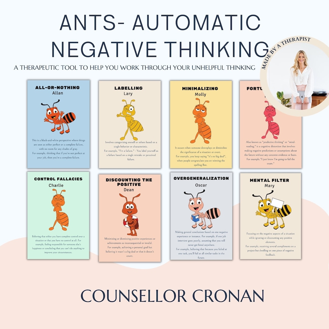 Automatic Negative Thoughts ANTS Printable 11x17 Poster Kids Youth Students Etsy Norway