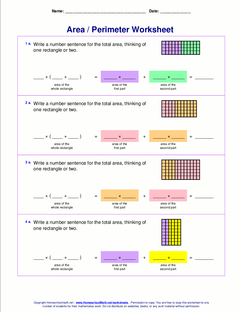 Area And Perimeter Worksheets Rectangles And Squares Area And Perimeter Worksheets Rectangles And Squares