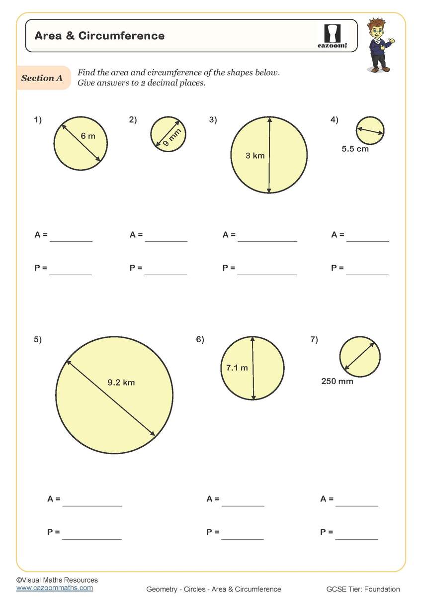 Area Of Circles Worksheet Printable PDF Worksheets Area Of Circles Worksheet Printable PDF Worksheets