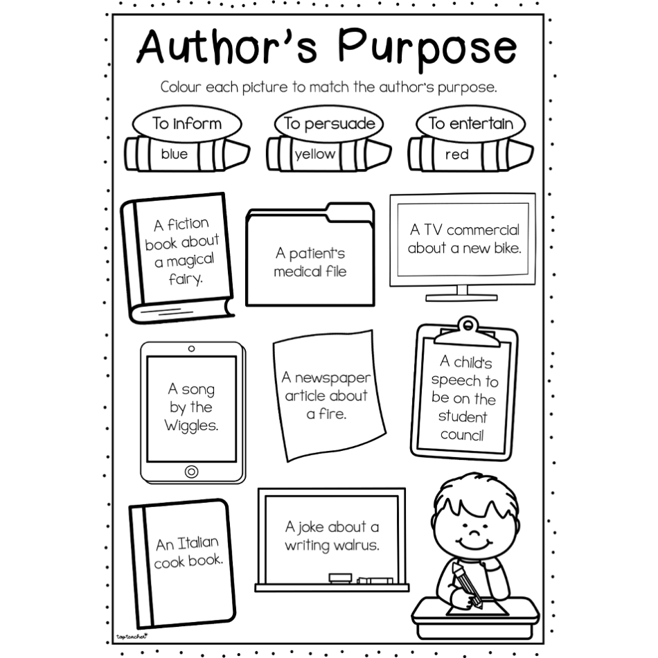 Authors Purpose Worksheet Top Teacher Worksheets Library