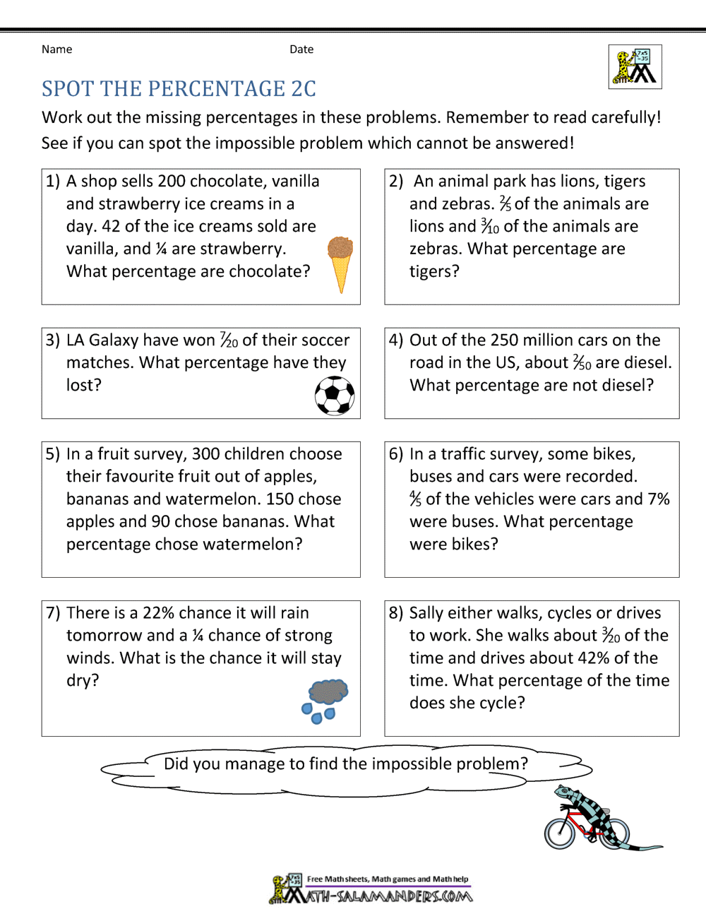 Basic Percentage Word Problems Percent Word Problems Worksheet PDF Printable Number Operations Worksheet Cazoom Math