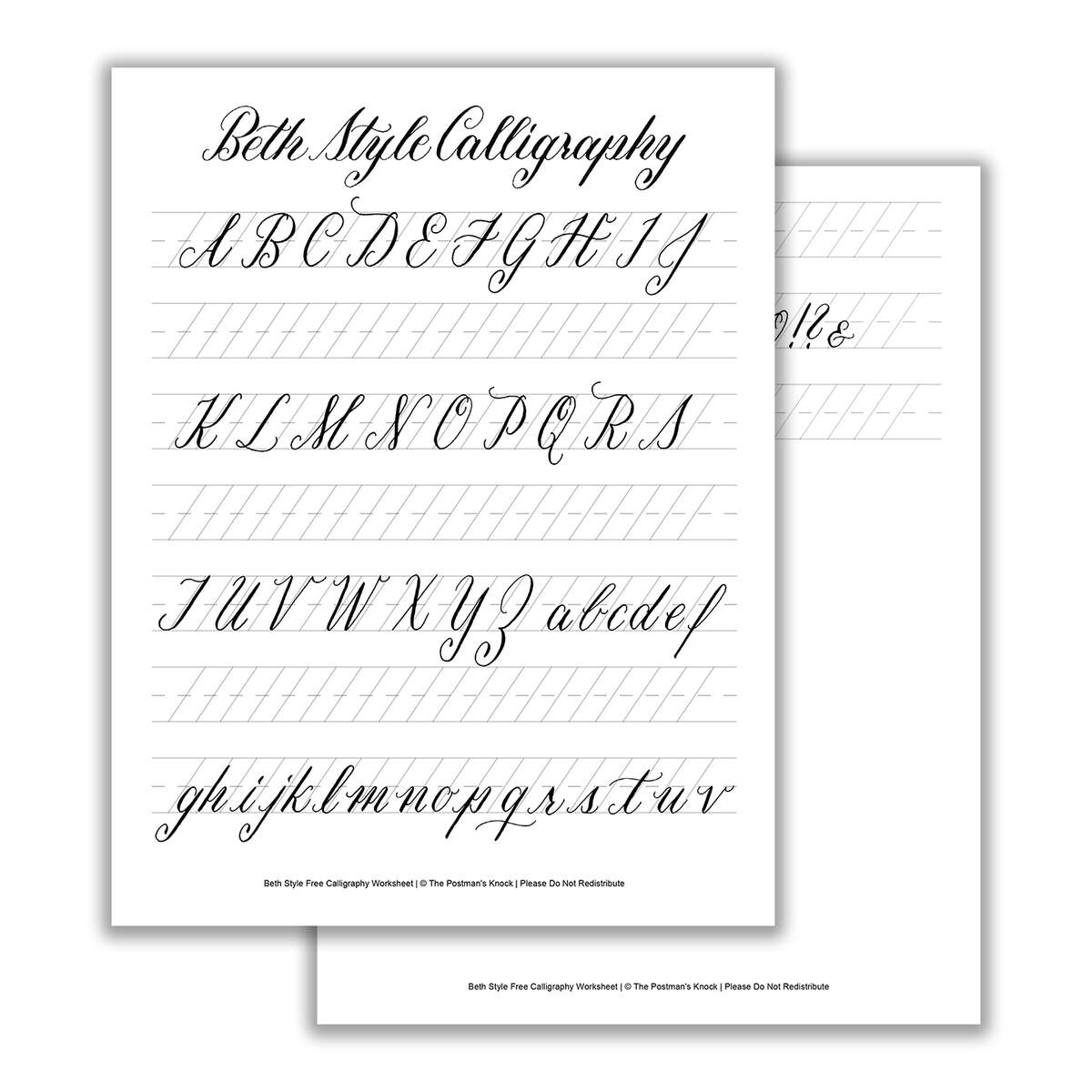 Beth Style Calligraphy Standard Worksheet The Postman S Knock Free Basic Brush Pen Calligraphy Worksheet The Postman S Knock