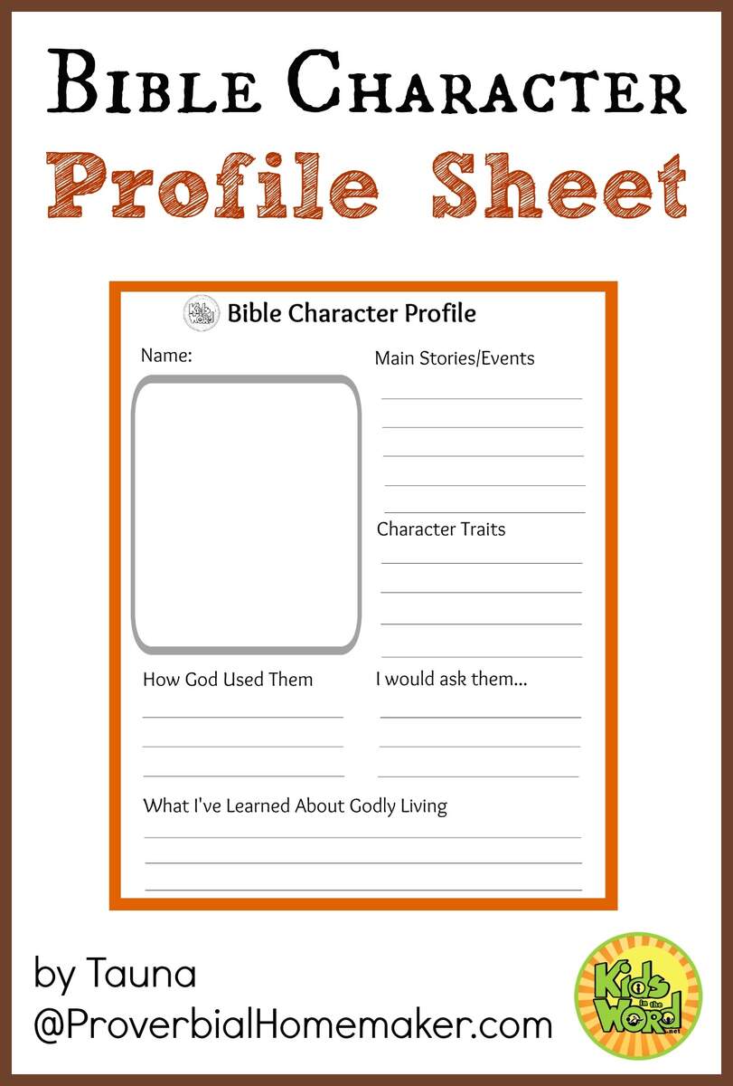Bible Character Profile Sheet